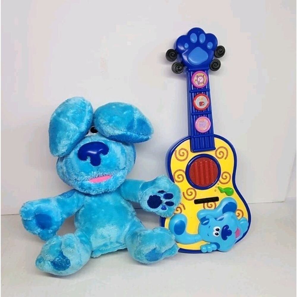 Blues Clues & You PEEK A BOO Plush Peek-a-boo + Sing Along Guitar Lot Of 2 Toys